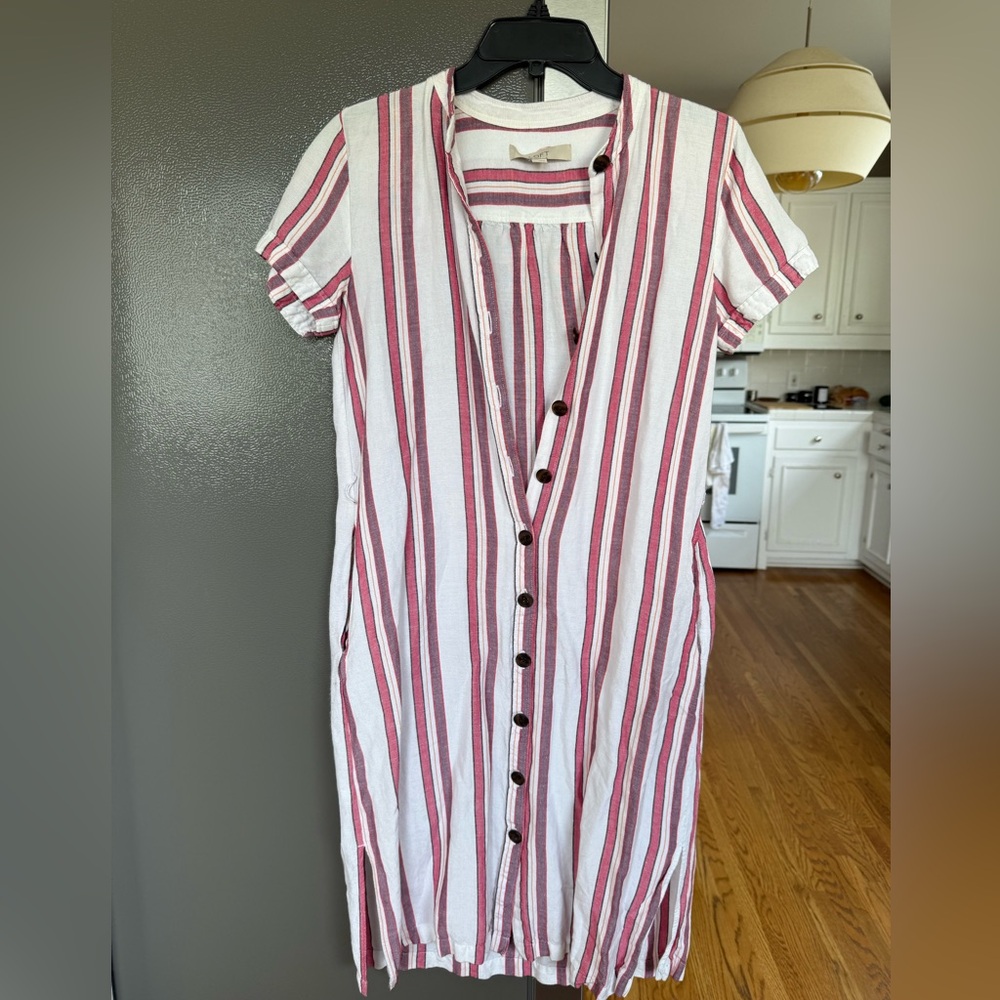 Loft linen button-up dress - Picture 3 of 6